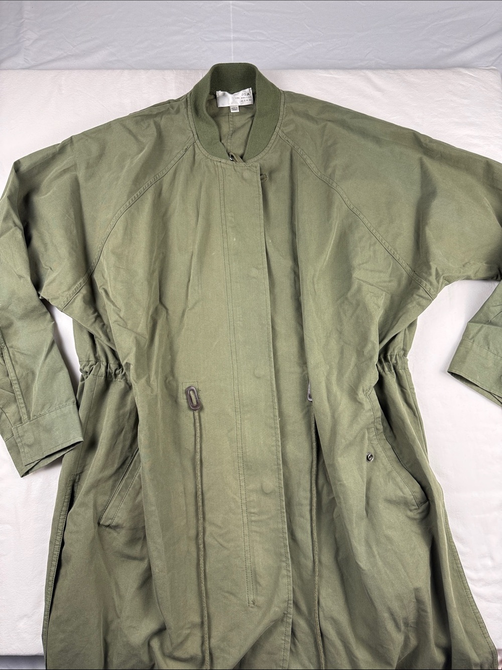 J.O.A. Los Angeles Women's Olive Green Drawstring Utility Bomber Jacket Size L